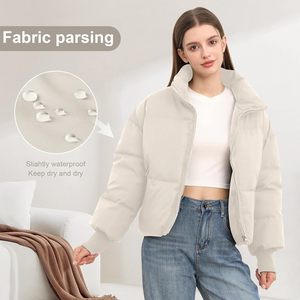 2024 nouvelle mode décontracté couleur unie doudounes femmes hiver doudounes bas prix respirant femmes doudoune - Product Image 3