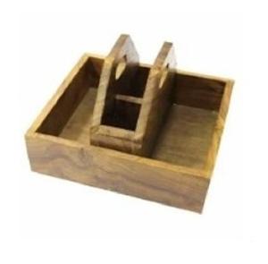 Fancy Table Ware Wooden <b>Utensils</b> Holder Decorative Napkin Cutlery <b>Storage</b> Handmade Wholesale Wooden <b>Utensils</b> Holder - Product Image 1