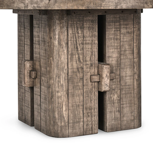 Richest Hard Textured Antique Design Solid Mango <b>Wood</b> <b>Round</b> Shape Top Engaged Style Pedestal Base Bistro Cafe Bar <b>Dining</b> <b>Table</b> - Product Image 4