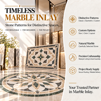Mosaïque de marbre bleu royal à motifs floraux pour la décoration de villas, mosquées et palais