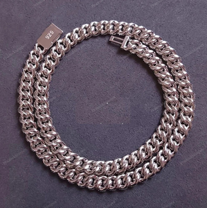 VVS Collier à maillons cubains de 10mm en argent sterling 925 massif pour hommes 24 pouces plaqué or de style hip-hop pour les fêtes et les rappeurs - Product Image 4