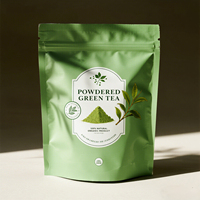 Sachet Mylar refermable imprimé sur mesure, pelliculage mat, résistant à l'humidité, pour emballage de thé et poudre de Matcha, pochette à fermeture éclair verticale
