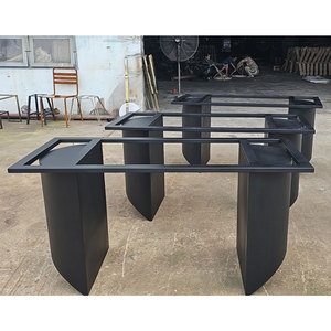 CHBBA024 โต๊ะอาหารมินิมอลขนาด 140x60 ซม. ขาเหล็กเคลือบสีฝุ่น ขาเฟอร์นิเจอร์สแตนเลสสำหรับห้องครัว เตียง เก้าอี้ โรงพยาบาล - Product Image 3