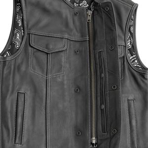 Gilets en cuir très demandés, gilets en cuir personnalisés pour hommes, gilets de motard en cuir véritable pour hommes - Product Image 2