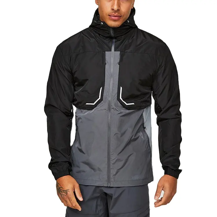 Leve montanha chuva impermeável blusão Windproof Outdoor Softshell homens caminhadas jaqueta com capuz
