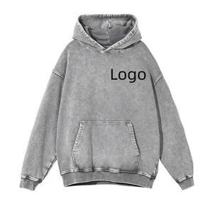 เสื้อฮู้ดและสเวตเตอร์ของผู้ชายเสื้อมีฮู้ดแนวสตรีทป้องกันการหดตัวกำหนดเอง - Product Image 4