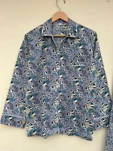 Femmes indiennes élégant décontracté imprimé fleuri 100% coton vêtements de nuit à la main popeline de luxe pour l'été automne matin promenades printemps - Product Image 5