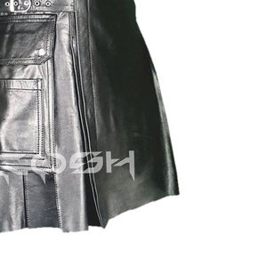 Kilt en cuir noir de sport pour hommes actifs écossais Kilts traditionnels de fierté écossaise incarnés avec une élégance raffinée - Product Image 4