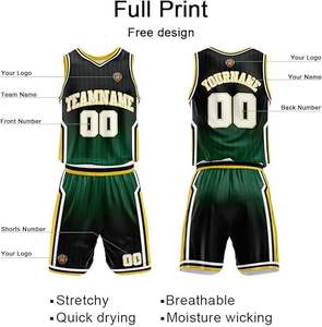 Uniforme de baloncesto de color personalizado ligero de alta calidad para adultos 100% poliéster antibacteriano transpirable conjunto de talla grande - Product Image 3