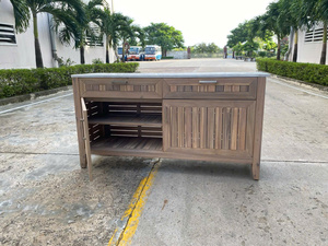 Armoire de rangement de jardin en teck de qualité supérieure pour patio extérieur, cuisine de jardin avec doubles portes et imperméable - Product Image 4