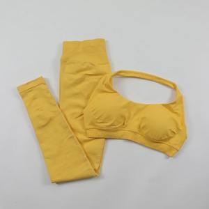 2 uds. Conjunto de Yoga para mujer, ropa de gimnasio, conjunto de entrenamiento físico, ropa deportiva para mujer, Top corto de manga larga, mallas de cintura alta, trajes deportivos - Product Image 4