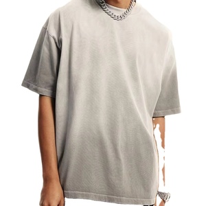 Streetwear 100% algodón pesado 250 Gsm de gran tamaño logotipo personalizado Streetwear Vintage Sun Faded ácido lavado camiseta para hombres - Product Image 3