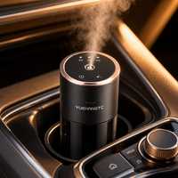Diffuseur d'arômes pour voiture, porte-gobelet, 180 ml, 500 mAh, batterie sans fil, détection de mouvement AI, démarrage/arrêt automatique