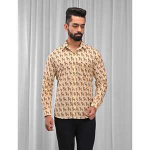 Chemise pour homme, 100% coton, imprimée avec des motifs floraux à pois, décontractée, manches longues, options de tissu popeline Oxford, fabrication ODM/OEM - Product Image 1