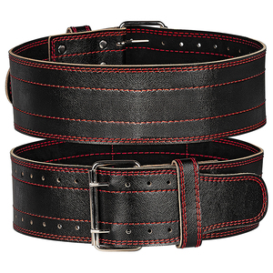 Ceinture d'haltérophilie en cuir Soutien lombaire rembourré extra-large Protection avancée Trous réglables - Product Image 4