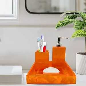 Accesorio de resina para baño, regalo, dispensador de loción completo, jabonera, soporte para cepillo de dientes, vaso de Ángel - Product Image 3