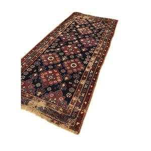 Alfombra de Lana Estilo Kilim Nayaab Azul, 9x12, Gran Tamaño, Hecha a Mano, 10mm de Grosor, Diseño Geométrico Rectangular para Entrada del Hogar - Product Image 2