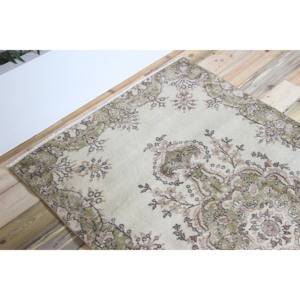พรมวินเทจขนาด 3.9x6.6 ฟุต ลายดอกไม้สีเบจ สไตล์ตุรกี - Product Image 5