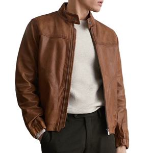 Chaqueta de cuero de PU estilo motorista Vintage para hombre-Diseño ligero duradero con cuello levantado-chaqueta de cuero para hombre - Product Image 1