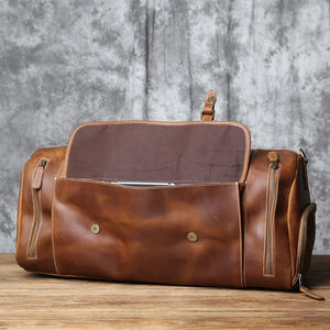 Bolsa de gimnasio de Golf de gran capacidad de lujo Weekender, bolsas de viaje impermeables, bolsa de lona para equipaje de cuero vegano genuino puro - Product Image 3