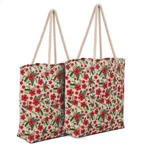 Sac fourre-tout pour femme en jute Poignée en corde torsadée Motifs sérigraphiés Fermeture écologique Épaule Shopping Plage Utilisation Fabriqué en Inde - Product Image 2