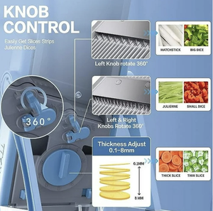 Multifunctional Plastic 6-Piece Steel Blades Vegetables & Fruits Shredders & <b>Slicers</b>-Portable & Sustainable - Product Image 4