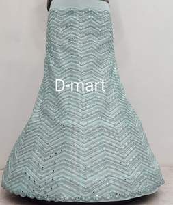 Lehenga ตาข่ายหนาพร้อมผ้าเย็บปักและดูปองตาสำหรับชุดเจ้าสาวสำหรับส่งออกและผู้ซื้อทั่วโลก - Product Image 6