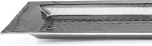 Bandejas de plata martilladas Bandejas de plata para servir y platos Bandeja para aperitivos Platos cromados Paquete de 2 platos rectangulares - Product Image 6