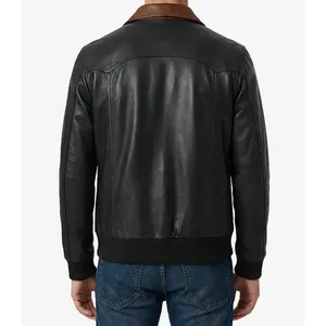 Stylish <b>Leather</b> Bomber <b>Jacket</b> - Product Image 3