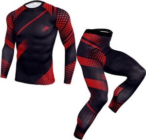 Nestrue Sports – combinaison de compression pour hommes, manches longues, séchage rapide, coupe-vent, respirante, ensemble de vêtements de fitness pour musculation, hiver - Product Image 3