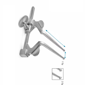 Distractor Vertebral de 70 mm de Longitud de Trabajo, Instrumento Quirúrgico con Tres Puntas, Material de Acero - Product Image 1