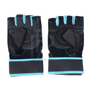 Unisex Lightweight Breathable Leather Polyester Non-Slip Durable <b>Fingerless</b> Gym <b>Gloves</b> Full Palm Protection Weightlifting - Product Image 1
