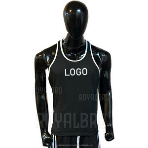 เสื้อกล้ามออกกำลังกายเล่นกีฬาของผู้ชายเสื้อกล้ามผ้าคอตตอนแขนกุดถักแบบปรับแต่งได้ - Product Image 1