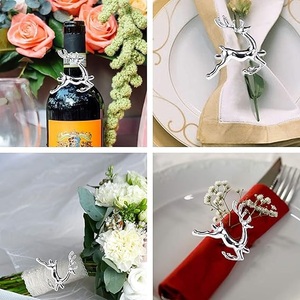 <b>Silver</b> Reindeer design aluminium <b>Napkin</b> Rings High Quality for Wedding Birthday & Any Other Occasion Gifts - Product Image 3