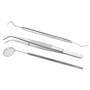 Kit d'outils dentaires manuels en acier inoxydable 5 pièces avec poignée ergonomique, grattoir à tartre, détartreur, miroir buccal, usage personnel, chirurgical - Product Image 5