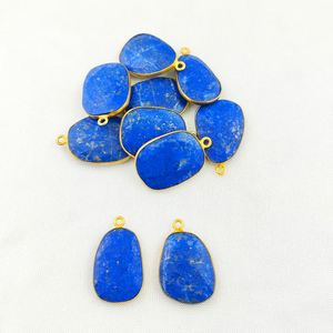 Colgante de piedras preciosas de forma irregular, Plata de Ley 925, oro, Vermeil, bisel, 20x17mm, abalorios de piedra Freeform y joyería - Product Image 5