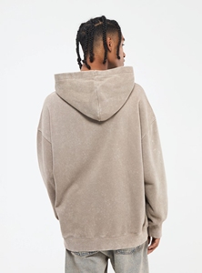 Servicio de OEM personalizado de gran tamaño pesado de algodón de los hombres de lavado ácido personalizado marrón Sudadera con capucha oferta al por mayor tendencia 2024 calidad - Product Image 4