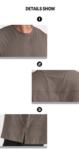 Camiseta sin mangas holgada de gran tamaño para hombre, chaleco deportivo, diseño sin mangas, ropa de entrenamiento de Color sólido, transpirable y con estampado de talla grande - Product Image 4