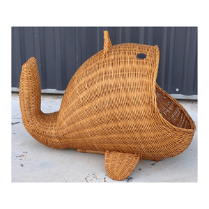 Fabricación de alta calidad Casa de ratán para mascotas Cama sostenible para mascotas para perros y gatos con cierre de botón a presión con patrón de animales - Product Image 4