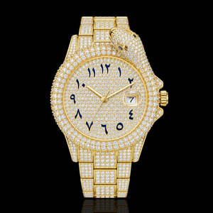 Reloj Analógico para Hombre con Movimiento de Cuarzo Japonés de 42 mm, Chapado en Oro con Diamantes, Diseño King Cobra - Product Image 5