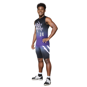 Conjuntos de Compresión 7 en 7 con Capucha y Bandera Sublimada, Uniformes de Fútbol Americano con Logotipo Bordado Personalizado, Tela de Poliéster - Product Image 2