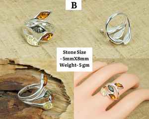 Anillo de Compromiso Elegante de Plata de Ley 925 Hecho a Mano con Piedra de Ámbar, Regalo para Hombre en Navidad - Product Image 5