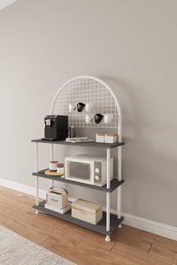 Étagère de rangement à 3 niveaux, support pour four à micro-ondes, organisateur de cuisine, station de café, unité d'étagérage de cuisine - Product Image 2