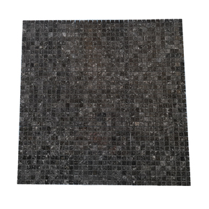 Mosaïque en marbre Cem, pierres de marbre naturel noir, 20x20cm, polies, découpées sur mesure, petits échantillons, modernes, faciles à poser, revêtement mural et de sol, fabriqué en Turquie - Product Image 1