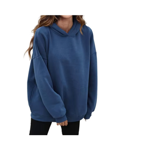 Pull surdimensionné de haute qualité Streetwear personnalisé à la mode 100% sweats à capuche pour femmes en molleton de coton teint uni respirant fournisseur OEM - Product Image 6