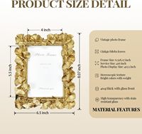 Cadre photo en métal de style or antique ajoute une touche d'histoire à votre décoration Pièce tendance pour l'affichage de photos intemporelles Premium floral