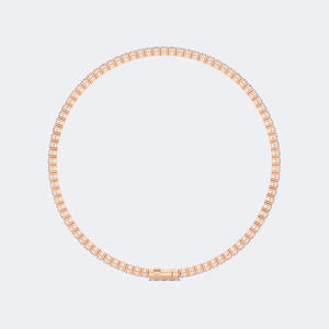 Bracelet tennis en diamants taille princesse 4.392 CTW, or 14 carats, diamants de laboratoire couleur D VVS, sertis à griffes, bijoux de luxe pour femme, 7 pouces - Product Image 5