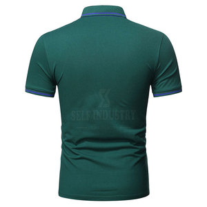 100% algodón para hombre para Polo Camiseta cómoda de secado rápido patrón sólido Material de punto - Product Image 3