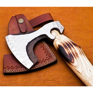 Hacha Vikinga Hecha a Mano con Acero de Alto Carbono, Mango de Acero de Grado Industrial, Funda de Cuero, 1.5 kg, para Camping y Uso Diario - Product Image 2