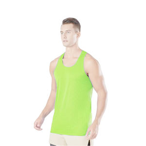 Débardeur sans manches en coton pour hommes séchage rapide maille Fitness Gym porter bouton fabricant Stringer tricoté tissage trou décoration - Product Image 1